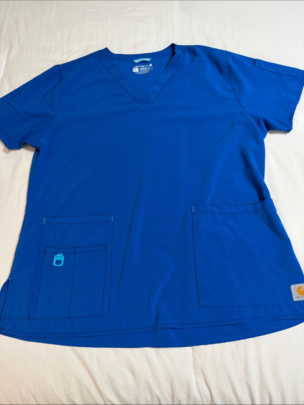 NWOT Carhartt Women's V-Neck Scrub Top - Royal Blue. Large